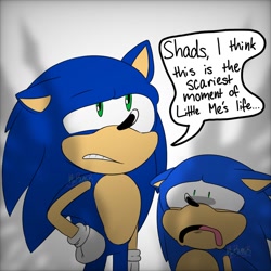 Size: 1280x1280 | Tagged: safe, artist:iambellab2, sonic the hedgehog, classic sonic, implied shadow