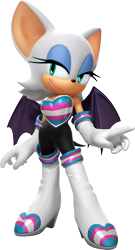 Size: 1656x3072 | Tagged: safe, artist:emirrart, rouge the bat, 3d, edit, looking offscreen, pride, pride flag, simple background, smile, solo, standing, trans pride, transgender, transparent background