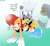 Size: 4780x4430 | Tagged: safe, artist:fartist2020, sally acorn, tangle the lemur, chipmunk, lemur, dialogue, duo, english text, exercise, female, push-ups, sally's ringblader outfit