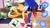 Size: 2048x1152 | Tagged: safe, ai art, artist:stardreamosx, miles "tails" prower, sonic the hedgehog, 2024, abstract background, duo, eyes closed, gay, heart, heart tail, holding each other, indoors, kiss, shipping, sonic x tails, standing