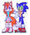 Size: 1024x1188 | Tagged: safe, artist:crazygreenfluff, miles "tails" prower, sonic the hedgehog, 2021, deviantart watermark, dress, duo, headband, heart hands, looking at viewer, obtrusive watermark, smile, standing, trans female, trans girl tails, trans pride, transgender, watermark