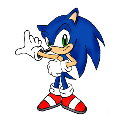 Size: 850x850 | Tagged: safe, artist:luna777, sonic the hedgehog, looking at viewer, smile, standing