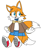 Size: 804x951 | Tagged: dead source, safe, artist:zephyrdotexe, miles "tails" prower, 2024, alternate version, aviator jacket, clothes, cute, flat colors, one fang, simple background, skirt, smile, solo, trans female, transgender, white background