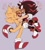 Size: 1860x2048 | Tagged: safe, artist:proj-sh4dow, shadow the hedgehog, sonic the hedgehog, 2024, blushing, carrying them, clenched teeth, duo, ear fluff, eyes closed, fleetway, fleetway super sonic, frown, gay, heart, looking at them, mouth open, purple background, shadow x sonic, sharp teeth, shipping, simple background, smile, super form, top surgery scars, trans male, transgender