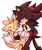 Size: 1080x1296 | Tagged: dead source, safe, artist:cup99mug33992, miles "tails" prower, shadow the hedgehog, 2024, duo, french kiss, gay, holding each other, kiss, lidded eyes, looking at each other, saliva, shadow x tails, shipping, simple background, standing, tongue out, white background