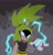 Size: 1976x2048 | Tagged: safe, artist:suautib, surge the tenrec, 2024, abstract background, devil horns (gesture), electricity, forked tongue, looking at viewer, outline, rain, sharp teeth, signature, solo, standing, tongue out