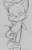 Size: 554x875 | Tagged: safe, artist:dandi, miles "tails" prower, 2019, blushing, cute, eyes closed, grey background, line art, monochrome, simple background, sketch, smile, solo, traditional media