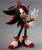 Size: 1728x2048 | Tagged: dead source, safe, artist:ladylunanova, shadow the hedgehog, 2024, 3d, fixing glove, frown, gradient background, looking at viewer, solo, standing