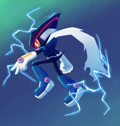 Size: 1900x2000 | Tagged: safe, artist:thelobsterl, 2024, electricity, gradient background, looking offscreen, phantom rider, solo