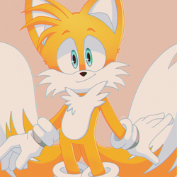 Size: 3000x3000 | Tagged: safe, artist:sydtird, miles "tails" prower, 2020, beige background, looking at viewer, simple background, smile, solo, standing