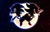 Size: 2500x1600 | Tagged: safe, artist:nibroc-rock, shadow the hedgehog, sonic the hedgehog, sonic adventure 2, 2019, 3d, backlighting, duo, frown, looking at viewer, mid-air, moon, nighttime, outdoors, redraw, smile, soap shoes, star (sky), wallpaper