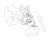 Size: 1100x900 | Tagged: safe, artist:son1c, kit the fennec, miles "tails" prower, 2024, blushing, duo, freckles, gay, hands together, kit x tails, line art, looking at each other, monochrome, mouth open, shipping, simple background, sweatdrop, white background