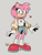 Size: 778x1035 | Tagged: safe, artist:superscourge, amy rose, hedgehog, alternate outfit, alternate universe, au:new game, clothes, female, fully clothed, grey background, jacket, looking at viewer, necklace, shirt, shoes, shorts, signature, simple background, smile, socks, solo, standing