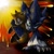 Size: 900x900 | Tagged: safe, artist:netraptor, miles "tails" prower, sonic the hedgehog, sonic unleashed, 2009, abstract background, carrying them, duo, fire, from below, hand on ground, holding each other, holding them, lineless, looking ahead, looking at viewer, looking offscreen, mouth open, scared, signature, sonic the werehog, were form, werehog