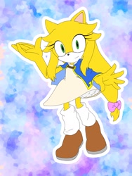 Size: 1536x2048 | Tagged: safe, artist:yuiz_1313, oc, oc:sotiras the hedgehog, hedgehog, 2024, dress, oc only, smile, solo, standing