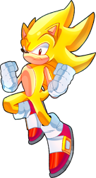 Size: 1555x2849 | Tagged: safe, artist:isabellaexpertartist, sonic the hedgehog, super sonic, 2024, clenched fists, flying, frown, looking at viewer, simple background, solo, super form, transparent background