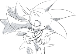 Size: 1280x911 | Tagged: safe, artist:superemeralds, shadow the hedgehog, sonic the hedgehog, comforting, cute, duo, eyes closed, gay, hugging, line art, monochrome, shadow x sonic, shipping, simple background, sketch, smile, standing, white background