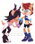 Size: 998x1268 | Tagged: dead source, safe, artist:superemeralds, nicole the hololynx, sally acorn, bending over, blushing, duo, eyes closed, kiss on hand, lesbian, looking at them, nicole x sally, shipping, signature, simple background, smile, standing, transparent background