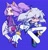 Size: 1980x2048 | Tagged: artist needed, safe, blaze the cat, silver the hedgehog, human, 2024, blue background, duo, eye clipping through hair, humanized, partially humanized, shipping, silvaze, simple background, straight