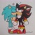 Size: 2048x2048 | Tagged: safe, artist:crushingdreams_, shadow the hedgehog, sonic the hedgehog, hedgehog, 2020, blushing, cute, duo, eyes closed, gay, heart, holding hands, kiss on cheek, looking away, markerwork, shadow x sonic, shadowbetes, shipping, signature, sonabetes, standing, traditional media