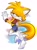 Size: 896x1199 | Tagged: safe, artist:arts_evo, miles "tails" prower, oc, oc:tailsko, 2024, gender swap, millie "tailsko" prower, rule 63, smile, solo, stockings
