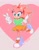Size: 1949x2469 | Tagged: safe, artist:usheriiu, amy rose, hedgehog, classic amy, female, heart, heart background, solo, v sign