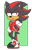 Size: 682x1071 | Tagged: safe, artist:cherucat, shadow the hedgehog, hedgehog, black fur, jacket, male, red eyes, red fur, sneakers, varsity jacket
