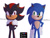 Size: 1032x774 | Tagged: safe, artist:jocelynminions, shadow the hedgehog, sonic the hedgehog, hedgehog, sonic the hedgehog 3 (film), black fur, blue fur, gloves, green eyes, male, red eyes, red fur
