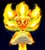 Size: 1832x2048 | Tagged: safe, artist:wumpa_tea, sonic the hedgehog, super sonic, 2024, eyes closed, front view, hands together, smile, solo, super form, watermark