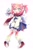 Size: 1170x1772 | Tagged: safe, artist:p1p1thehedgehog, amy rose, flicky, bird, alternate outfit, backpack, duo, mouth open, open smile, schoolgirl outfit, simple background, smile, white background