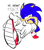 Size: 1896x2156 | Tagged: safe, artist:the-hydroxian-artblog, sonic the hedgehog, 2024, dialogue, english text, faic, lidded eyes, looking offscreen, simple background, smile, solo, speech bubble, treads, wat, white background