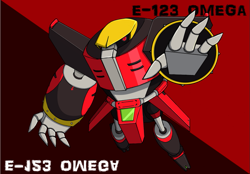 Size: 875x610 | Tagged: safe, artist:shibaon harusuke, e-123 omega, 2012, character name, robot, solo