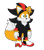 Size: 1085x1244 | Tagged: safe, artist:doomlazy27, miles "tails" prower, shadow the hedgehog, alternate version, clothes, cosplay, flat colors, kigurumi, looking offscreen, simple background, smile, solo, standing, transparent background, zip
