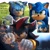 Size: 2000x2000 | Tagged: safe, artist:mi_ch_ito, shadow the hedgehog, sonic the hedgehog, sonic the hedgehog (2020), sonic the hedgehog 3 (film), clenched fists, duo, electricity, english text, fish, glowing eyes, redraw, reference inset, wet