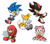 Size: 953x838 | Tagged: safe, artist:chibi-jen-hen, amy rose, knuckles the echidna, miles "tails" prower, shadow the hedgehog, sonic the hedgehog, echidna, fox, hedgehog, female, group, male