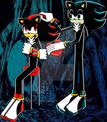 Size: 400x459 | Tagged: safe, artist:thunder-the-mouse, mephiles the dark, shadow the hedgehog