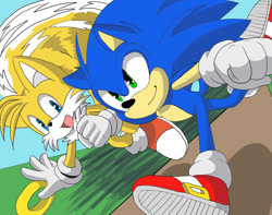 Size: 1008x793 | Tagged: safe, artist:angelofhapiness, miles "tails" prower, sonic the hedgehog