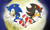 Size: 1147x697 | Tagged: safe, artist:hedgecatdragonix, shadow the hedgehog, sonic the hedgehog, hedgehog, deviantart watermark, duo, male, moon, nighttime