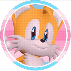 Size: 2048x2048 | Tagged: safe, miles "tails" prower, 2024, anonymous artist, edit, icon, looking at viewer, mobius.social exclusive, simple background, smile, solo, trans female, trans girl tails, transfem pride, transfeminine, transgender, transparent background