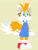 Size: 1127x1477 | Tagged: safe, artist:t-a-i-l-s, miles "tails" prower, fox, alternate outfit, beige background, blushing, clothes, cute, ear piercing, earring, eyelashes, freckles, lineless, looking offscreen, nonbinary, nonbinary pride, overalls, simple background, smile, solo, solo nonbinary, standing, star (symbol), tailabetes