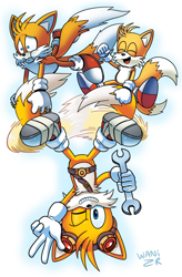 Size: 736x1124 | Tagged: safe, artist:waniramirez, miles "tails" prower, classic tails, modern tails, self paradox, sonic boom (tv)