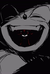 Size: 2782x4096 | Tagged: safe, artist:ssedgehog, shadow the hedgehog, sonic the hedgehog, duo, eyes closed, laughing, monochrome, mouth open