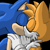 Size: 2048x2048 | Tagged: safe, artist:aoi-sen, miles "tails" prower, sonic the hedgehog, 2025, age difference, black background, duo, eyes closed, gay, kiss, mobius.social exclusive, shading practice, shipping, simple background, sketch, sonic x tails