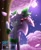 Size: 1681x2048 | Tagged: safe, artist:sonic0623sss, sonic the hedgehog, oc, oc:sakura sonic, cherry, cherry blossom petals, cherry blossom tree, color swap, flower, food, fruit, lidded eyes, looking at viewer, male, moon, nighttime, outdoors, petals, solo, standing, tree