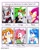 Size: 1327x1672 | Tagged: safe, artist:bdbdi743, amy rose, espio the chameleon, infinite the jackal, scourge the hedgehog, tikal, human, catch! teenieping, character name, classic amy, english text, group, infinite's mask, korean text, princess cloudia (catch! teenieping), six fanarts