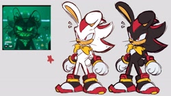 Size: 4096x2301 | Tagged: safe, artist:mercadex_8, shadow the hedgehog, rabbit, sonic the hedgehog 3 (film), bowtie, species swap, whiskers