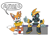 Size: 1103x801 | Tagged: safe, artist:leatherruffian, gemerl, miles "tails" prower, duo