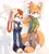 Size: 1846x2048 | Tagged: safe, artist:_ra_fox_, cream the rabbit, miles "tails" prower, judy hopps, nick wilde, zootopia