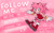 Size: 1139x702 | Tagged: safe, artist:flameheart87, amy rose, hedgehog, alternate hairstyle, english text, female, follow me (song), freckles, hearts, lyrics, pink background, rose, signature, solo, song lyrics, star (symbol)