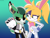 Size: 4000x3000 | Tagged: safe, artist:fartist2020, bunnie rabbot, cassia the pronghorn, deer, rabbit, cybernetic, duo, female, pronghorn deer, roboticized